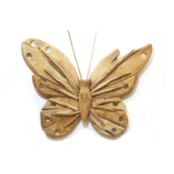 Motyl z drewna tekowego Dekoracja wisząca 60x45cm